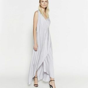 COPY - L'Agence Helene Sleeveless Pleated Maxi Dress-Silver-Size Small